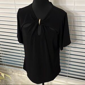 New Michael Kors Black Cutout Blouse